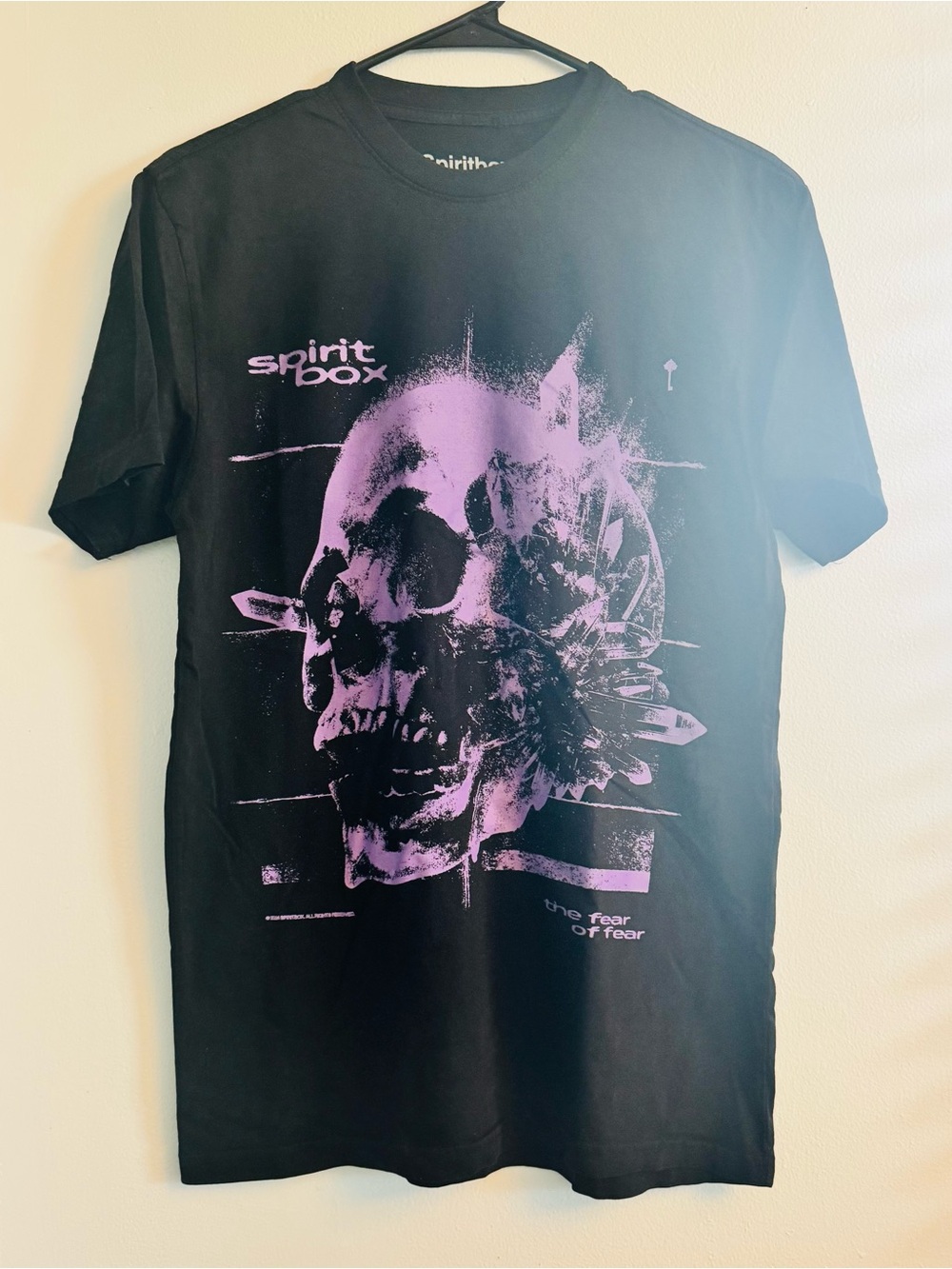 Spiritbox The Fear of Fear Skull Graphic Band Tee Black Purple Small NWOT
